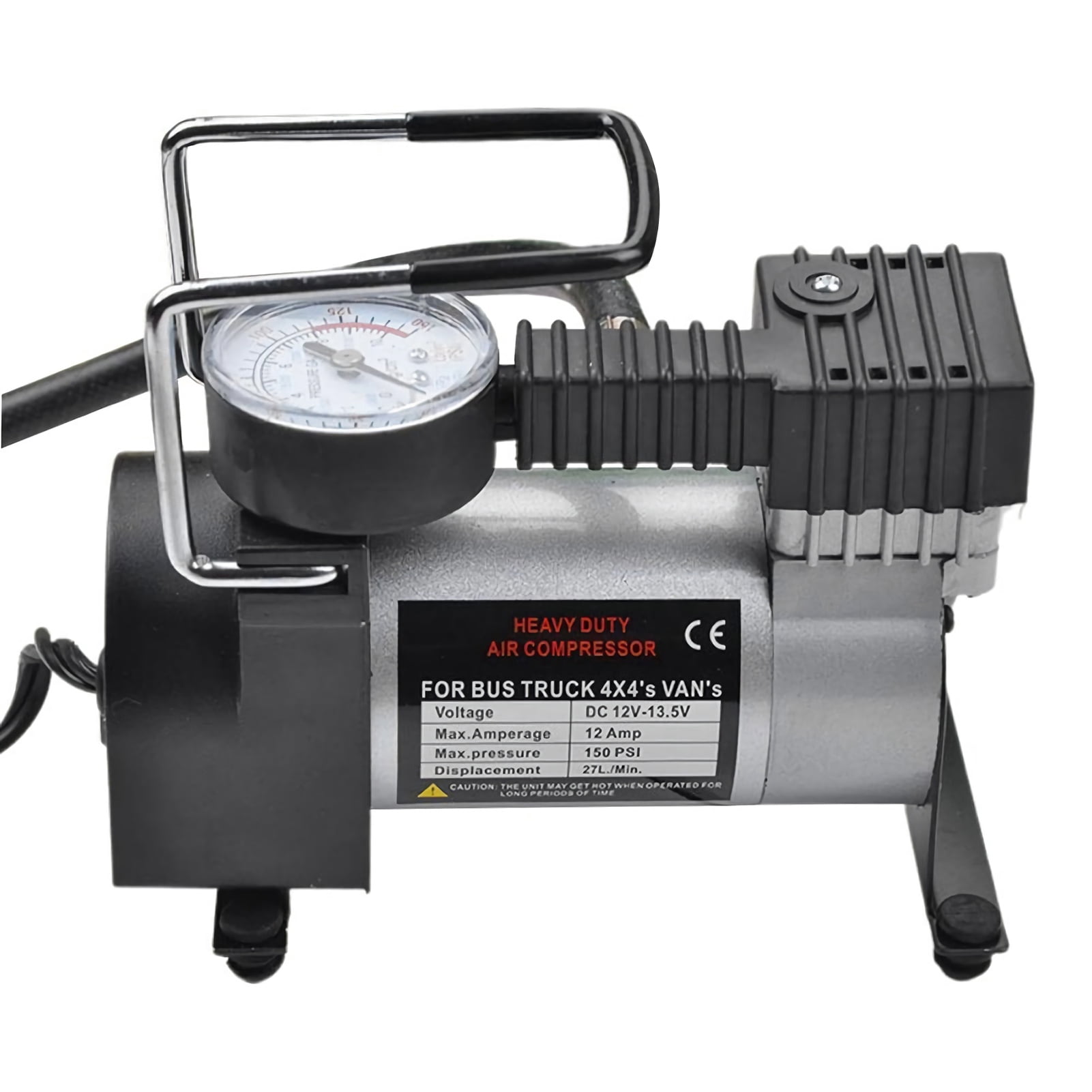 Yeacher Electric Air Compressor Tire Inflator DC Portable Air Pump with Pressure Gauge Long Power Cord for Car Tires Motorcycle Bike Basketball & More