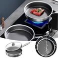 thumbnail image 2 of Non-Stick Pan For Cooking Stainless Steel Frying Pan With Lid Durable Easy To Clean Ideal For Eggs And Steaks For Home And Outdoor Use, 2 of 7