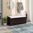 thumbnail image 2 of Noble House Banc de Rangement à Tablettes Ajustables avec Banc à Chaussures avec Coussin Amovible pour Salon, Entrée, Espresso, 2 of 9