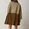 thumbnail image 4 of Women Crewneck Ruched Dress Pullover Casual Daily Commuting Dress (Army Green S), 4 of 9