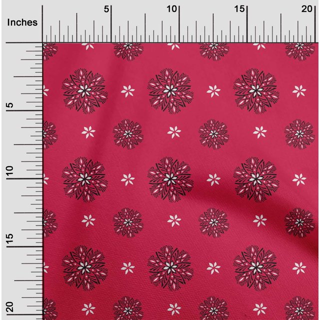 oneOone Tissu en Coton Imprimé Floral Bloc 56 Pouces de Large