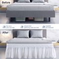 thumbnail image 3 of PiccoCasa Polyester Brushed Bed Skirt with Elastic Dust Ruffles 16" Drop, Twin Snow White, 3 of 9