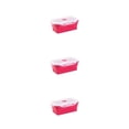thumbnail image 3 of Thinsony Gel de Silice Léger et Compact pour Conservation Scellée en Déplacement Boîte à Lunch pour Micro-Ondes Boîte à Lunch en Silicone Rouge 1200 ml Ensemble de 3, 3 of 6