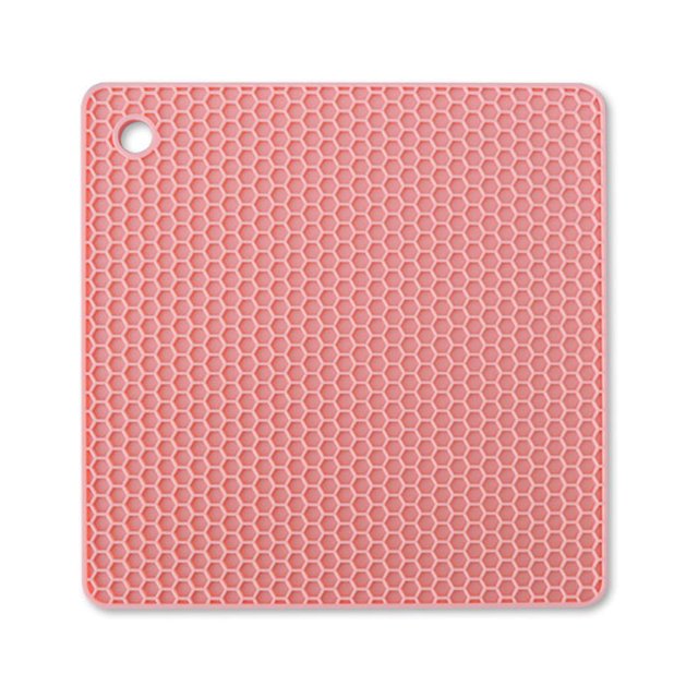 ziyahi Heats Insulation Table Mat Dish Plate Pot Pad Square Coaster Nonslip Placemat Desk Countertop Protector Kitchen Draining Pink