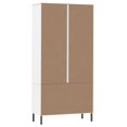 thumbnail image 5 of vidaXL Adult Standard Tall Bookcase with Metal Legs White 85x35x172.5 cm Solid Wood OSLO, 5 of 5