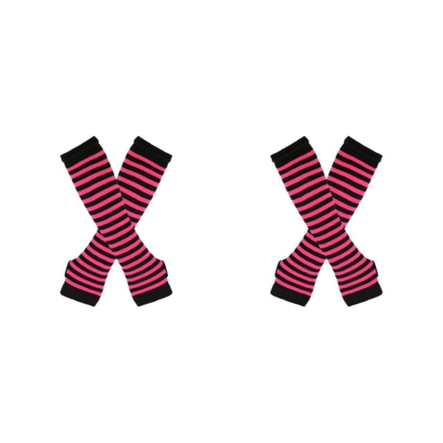 Ruiboury Long Gloves Set For Thick Thighs Soft And Breathable Wide Application Thick Thighs Long Stockings Polyester Easy To Wear rose red and black 2Set