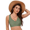 thumbnail image 3 of Huesdet Women's Triangle Bikini Top Push up Padded Halter String Bathing Suits Top Push Up Bikini Top(AG,L), 3 of 9