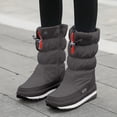 thumbnail image 4 of Kcodviy Women's Winter Solid Color Easy Slip on Snow Boots for Women Thick Soled and Fleece Womens Snow Ski Boots Protective Snow Boots Slip Snow Boots Womens Size 6 on Boots, 4 of 4