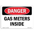 thumbnail image 1 of SignMission OS-DS-A-710-L-2164 7 x 10 Po Signe de Danger OSHA - Compteurs de Gaz à l'Intérieur, 1 of 1