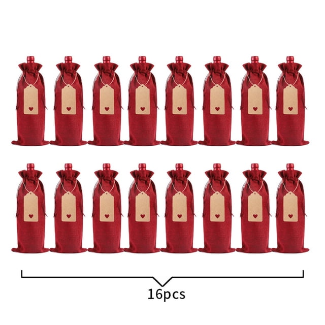 Birdeem Linen Wine Bottle Bag Set Wine Bottle Set Linen Tag Red Wine Packaging Bag