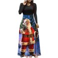 thumbnail image 2 of Joyeux Noël TIMIFIS Femmes Mode d'Automne Femmes Manches Longues Amples Unies Robes Maxi Décontractées Longues Robes Robe de Cocktail Robe de Fête Ligne A Vintage Robes de Retour à la Maison, 2 of 6