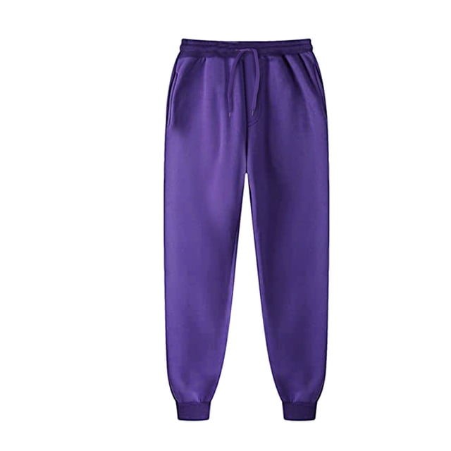Ketyyh-chn99 Men Sweatpants Linen Pants Work Stretch Relaxed Fit Flat Front Pant with Pockets Purple,M