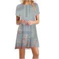 thumbnail image 1 of Cameland Robe d'Été pour Femme, Mode Bord de Mer, Décontractée, Imprimée, à Manches Courtes, à Col Rond, 1 of 4
