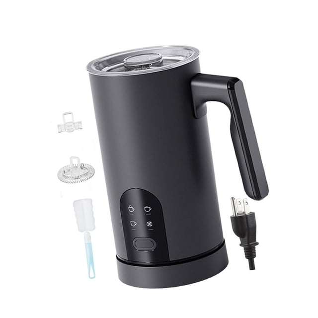 Elodie Electric Milk Frother Automatic Coffee Steamer Frother Drink Mixer for Matcha Hot Chocolate Latte Multifunction Space Saving black