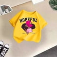 thumbnail image 3 of T-shirts Filles Été Cool Imprimé Graphique Col Rond Manches Courtes Décontracté Hauts Filles Jaune 7-8 Ans, 3 of 3
