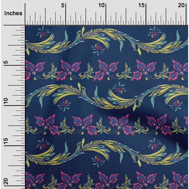 Feuilles de Tissu Lycra Polyester Pomme & Tissu Imprimé Artistique Floral BTY 56 Pouces de Large