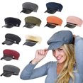 thumbnail image 3 of Baohd FemaleCaptainHat Casquette Culée Mode Britannique StyleRetro Multicolore Garder Chaud Doux Confortable Sueur Absorbant Vin Rouge Laine, 3 of 6