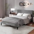 thumbnail image 4 of Costway Full Size Bed Frame with Linen Fabric Upholstered Headboard & Wooden Slat Support, 4 of 10