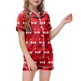 thumbnail image 1 of Luvoko Tween Children DIY Anniversary Print Pajama Set Short Sleeve Button Up Top And Shorts, 1 of 5