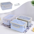 thumbnail image 1 of BAOPAI Boîte à Lunch Réutilisable avec 3 Compartiments, Étanche et Compatible Micro-Ondes, Comprend des Baguettes et des Cuillères pour la Préparation des Repas et les Adultes, 1 of 6