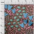 thumbnail image 1 of oneOone Velours Brun Tissu Feuilles & Floral Robe Tissu Tissu Imprimé par la Cour 58 Pouces de Large, 1 of 5