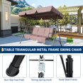 thumbnail image 1 of 3-Seat Outdoor Porch Swing Chair – Adjustable Waterproof Canopy, Heavy-Duty Steel Frame, UV-Resistant Cushions, 500 lbs Capacity Glider – Patio, Garden, Backyard, Balcony – Dark Brown, 1 of 7