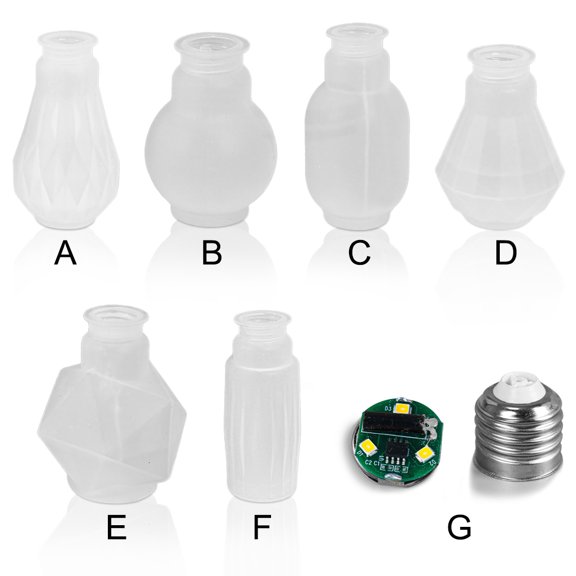 Moule d'Ampoules DEL Silicone Base à Puce Bricolage Moule Résine Moules de Lampe Décoration Maison Fournitures d'Artisanat Cadeau Modélisation Fabricant Nouvel An Moule d'Ampoule 05