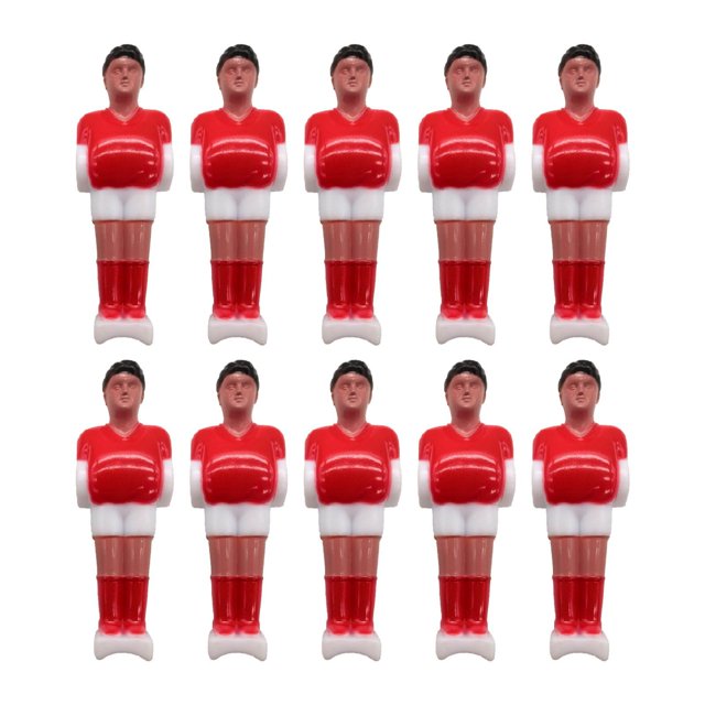 Lipstore Ensemble de 10 Pcs de Baby-Foot pour Hommes Ensemble de Soccer Table Mini Poupée Table Soccer Hommes Rouge Blanc