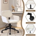 thumbnail image 3 of Homy Casa Beige Chenille Swivel Desk Chair, Adjustable Height Home Office Task Chair with Black Base, 3 of 6