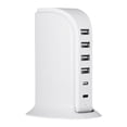 thumbnail image 2 of Wuztai 30W Fast Charger, Multi Interface USB Charger with 4 USB Ports 2 Type-C Ports, Desktop Stand Up Charging Station for Phones Tablets Multiple Devices, 2 of 6