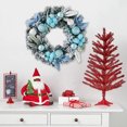 thumbnail image 1 of TIMIFIS Pre-Lit Artificial Christmas Wreath, With Balls And Plastic Flower, Bowknot, Rattan, Christmas Decorations for Home Front Door Window Xmas Tree Holiday Party, 1 of 6