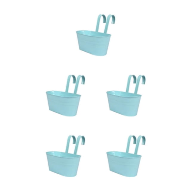 Goriertaly Practical And Durable Detachable For Balcony Planters Railing Hanging Multipurpose Fence Planters Light blue 5Set
