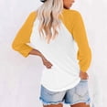 thumbnail image 3 of Hauts à Manches 3/4 pour Femmes Hauts Décontractés à Manches Raglan Col en V Tuniques Basiques Blouses Été 2025, 3 of 5