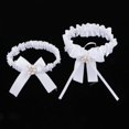 thumbnail image 3 of 2 Pcs Jarretière en Dentelle Fleurie pour Femmes Punk Gothique Anneaux Réglables Blanc, 3 of 9
