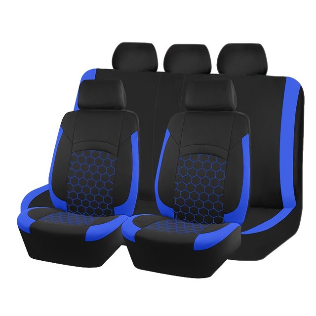 Estbridge Universal Fit Car Seat Covers Set - 9pcs Airbag Compatible All-Season Polyester Covers with Sponge Filling Machine Washable - For Men & Women - Suitable for All Vehicles - Pe