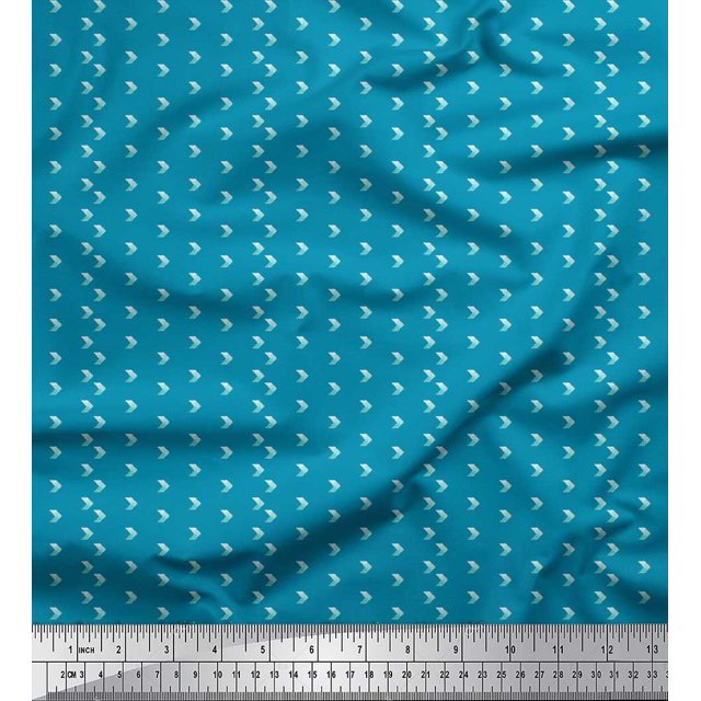 Soimoi Blue Cotton Poplin Fabric Arrows Arrow Print Fabric by Yard 56 Inch Wide