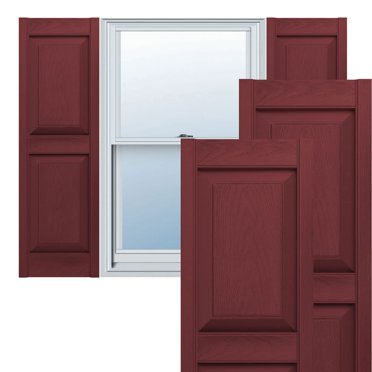 Lifetime Vinyl Lp2S14X04700Wn Standard Two Equal Panel Vinyls, Raised Panel Vinyl Shutters, W/Installation Shutter-Lok'S & Matching Screws (Per Pair), 14 3/4""W X 47""H, Wineberry