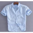 thumbnail image 3 of MesaSe Chemises en Lin à Manches Courtes pour Hommes, Décontractées et Amples, 3 of 3