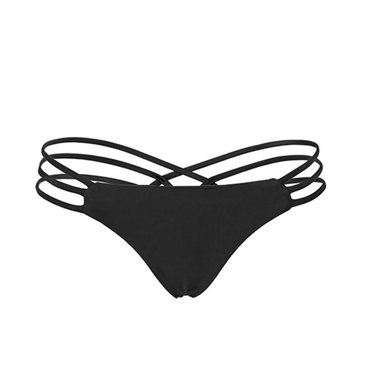 Bas de Bikini String Aguichant à Bretelles pour Femme Culotte sous-Vêtement Taille g (Noir)