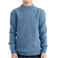 thumbnail image 1 of Posijego 4-18 Years Girls Boys Sweaters Crew Neck Solid Color Long Sleeve Knit Pullover Tops Fall Winter Clothes, 1 of 6