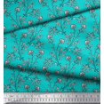 thumbnail image 3 of Soimoi Tissu Satin Modal Feuilles & Floral Imprimé 1 Yard 42 Pouces de Large, 3 of 3