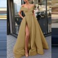 thumbnail image 4 of Robes de Bal Longues Fendues en Satin de Soirée avec Poches, 4 of 4