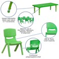 thumbnail image 2 of 24''W x 48''L Rectangular Green Plastic Height Adjustable Activity Table Set with 6 Chairs, 2 of 9