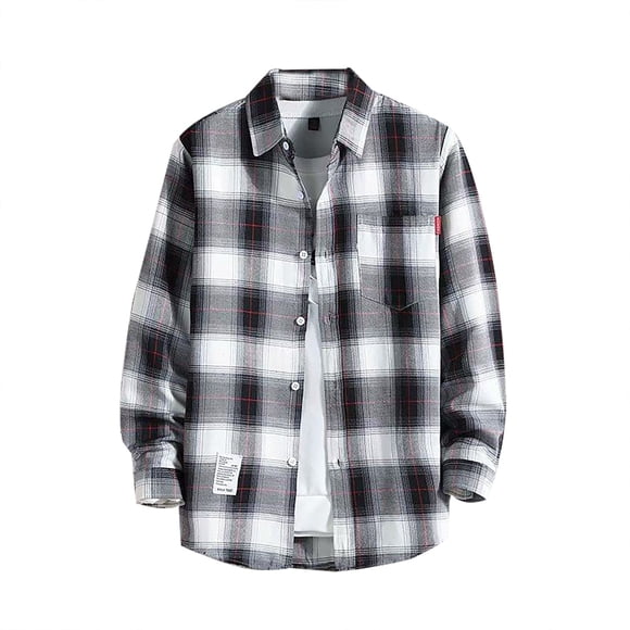 Ketyyh-chn99 Mens T-Shirts 2024 Summer Tops Button Down Shirts Long Sleeve Band Collar Business Dress Shirt WH1,M
