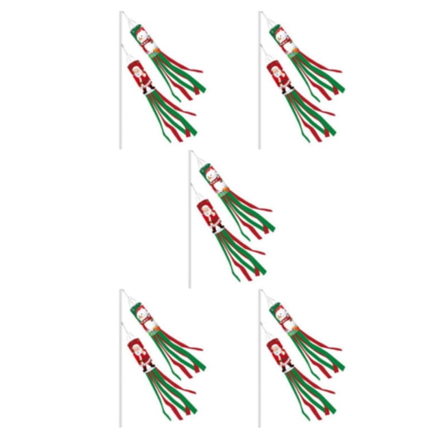 Baohd 2piece Holiday Windsocks Flag Easy Hanging And Wide Application Christmas Windsock Flag 5Set