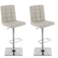 thumbnail image 1 of CorLiving Quinn Modern Fabric Upholstered Adjustable Height Barstools Set of 2 - Swivel Bar Stools with Back, Perfect Kitchen Stools for Island, Bar Chairs & Counter Height Stools, 1 of 9