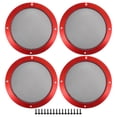 thumbnail image 1 of Universal 6.5" Car Speaker Grills Cover Mesh Round 6.5 Inch Audio Speaker Subwoofer Guard Protector Case with Mounting Screws Iron Red - Pack of 4, 1 of 8