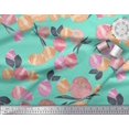thumbnail image 2 of Soimoi Silk Fabric Flower & Leaves Watercolor Decor Fabric Printed Yard 42 Inch Wide, 2 of 3