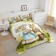 thumbnail image 4 of Erosebridal Easter Rabbit Comforter Sets Queen Size,Floral Eggs Bedding Queen Comforter Set,Kids Room Decorative,Reversible,Ultra Soft,3 Pieces, 4 of 7