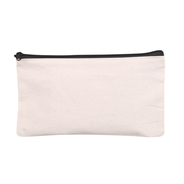 Pompotops Blank Canvas Zipper Pouch For DIY CraftCanvas Makeup Bags With Colored Zipper In Canvas Cosmetic Bag Multi-Purpose Travel Bags Pen Pencil Case Clearance